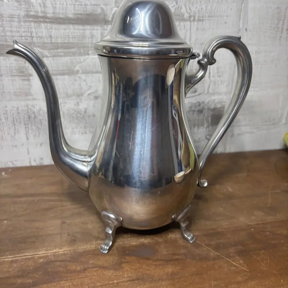 Vintage Silver Plated Footed Coffee or Tea Pot